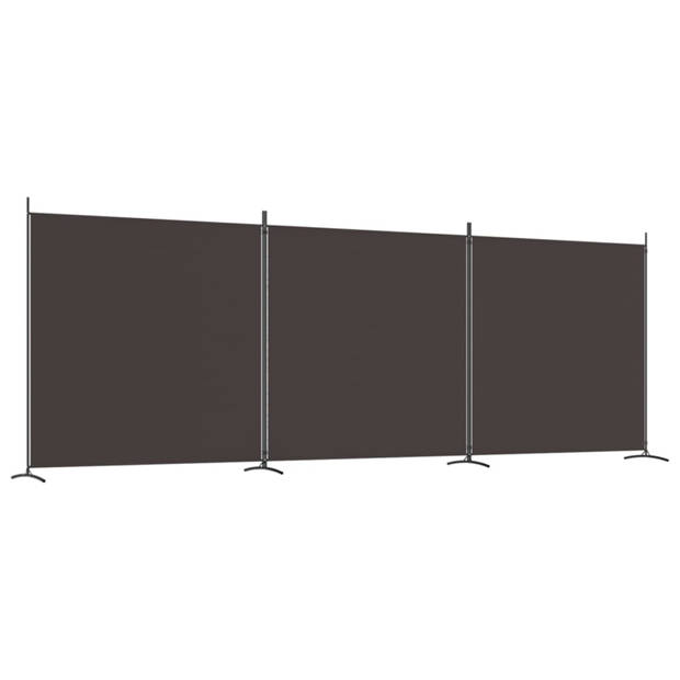 vidaXL Kamerscherm met 3 panelen 525x180 cm stof bruin