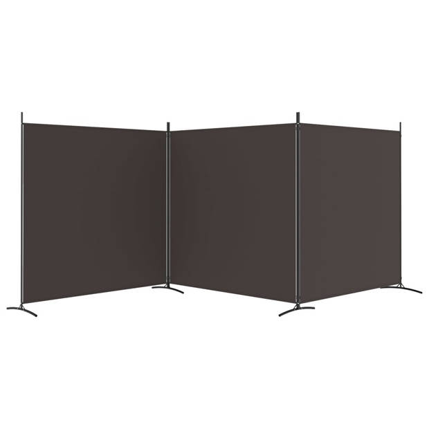 vidaXL Kamerscherm met 3 panelen 525x180 cm stof bruin