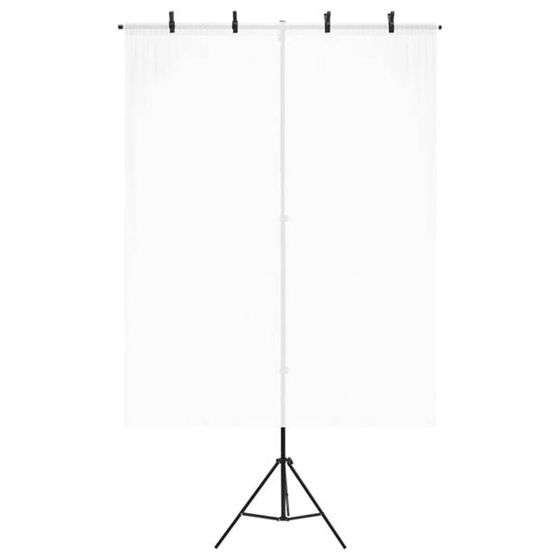 vidaXL Achtergrondstandaard T-vormig 151x60x(70-200) cm zwart