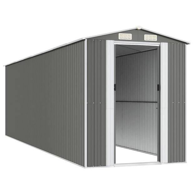 The Living Store Opslagcontainer - Gegalvaniseerd Staal - 192x689x223cm - Lichtgrijs