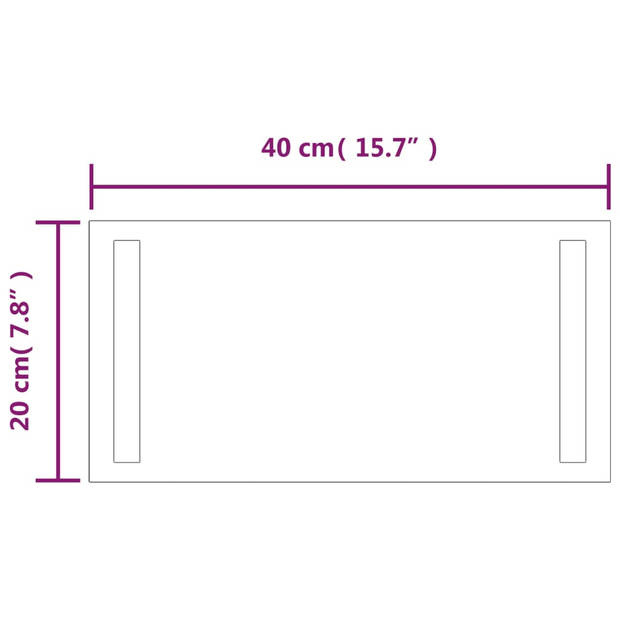 vidaXL Badkamerspiegel LED 20x40 cm