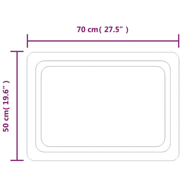 vidaXL Badkamerspiegel LED 50x70 cm