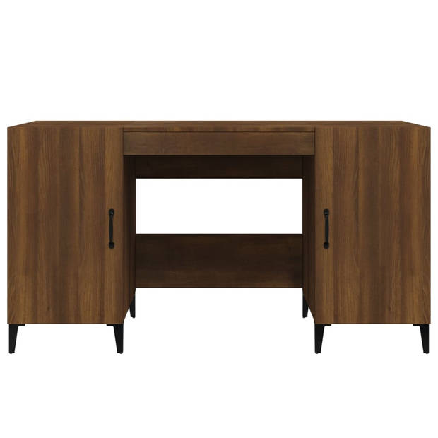 The Living Store Bureau Industrieel - 140 x 50 x 75 cm - Bruineiken