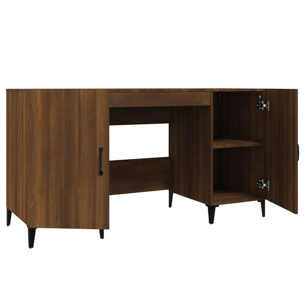 The Living Store Bureau Industrieel - 140 x 50 x 75 cm - Bruineiken