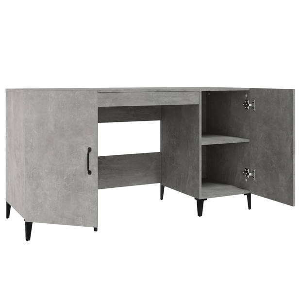 The Living Store Bureau Industrieel - Betongrijs - 140 x 50 x 75 cm - Stabiel hout/metaal