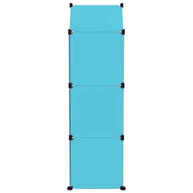 vidaXL Kinderopbergmeubel met 8 vakken polypropeen blauw