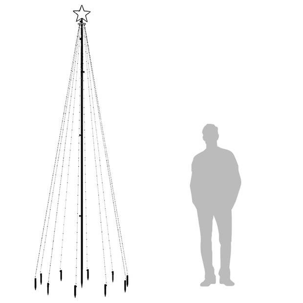 vidaXL Kerstboom met grondpin 310 LED's warmwit 300 cm