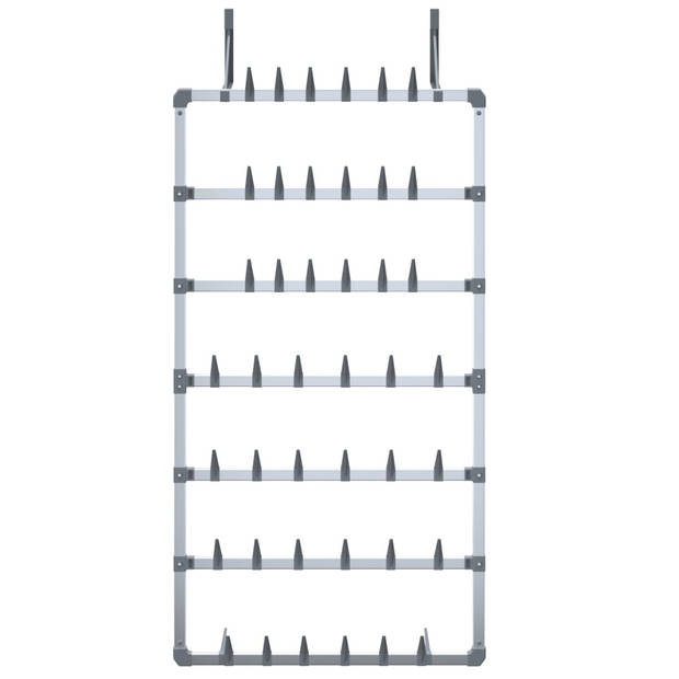 vidaXL Schoenenrek hangend 66x13x139 cm zilverkleurig