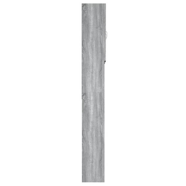 The Living Store Waskast Grijs Sonoma Eiken - 64x25.5x190 cm - Bewerkt hout