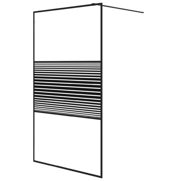 vidaXL Inloopdouchewand 115x195 cm transparant ESG-glas zwart