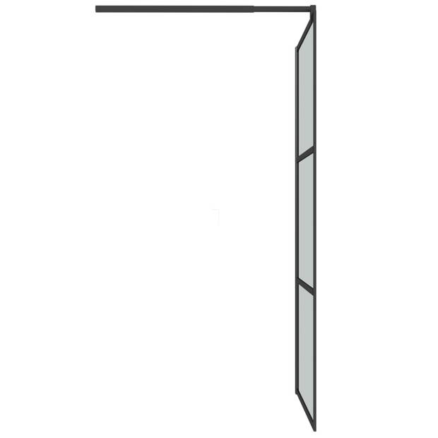 vidaXL Inloopdouchewand 100x195 cm donker ESG-glas zwart