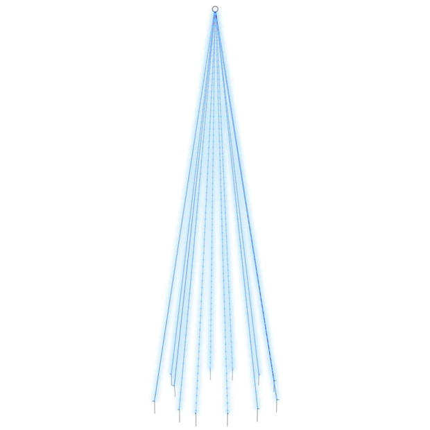 vidaXL Vlaggenmast kerstboom 732 LED's blauw 500 cm