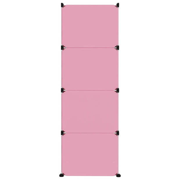 vidaXL Kinderopbergmeubel met 12 vakken polypropeen roze