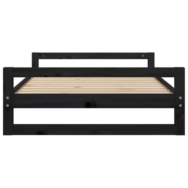 The Living Store Hondenmand Grenenhout - 105.5 x 75.5 x 28 cm - Zwart