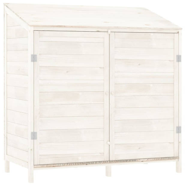 vidaXL Tuinschuur 102x52x112 cm massief vurenhout wit