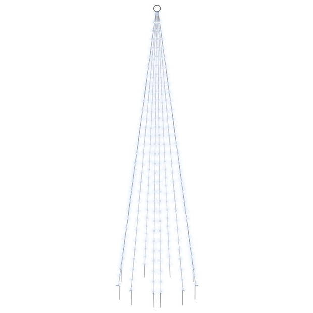 vidaXL Vlaggenmast kerstboom 310 LED's koudwit 300 cm