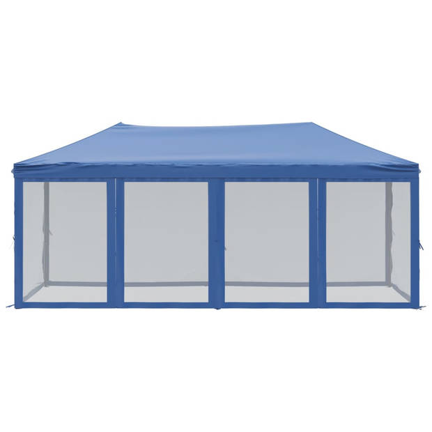 vidaXL Partytent inklapbaar met zijwanden 3x6 m blauw