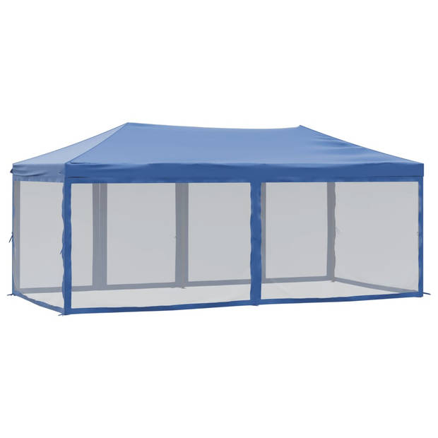 vidaXL Partytent inklapbaar met zijwanden 3x6 m blauw