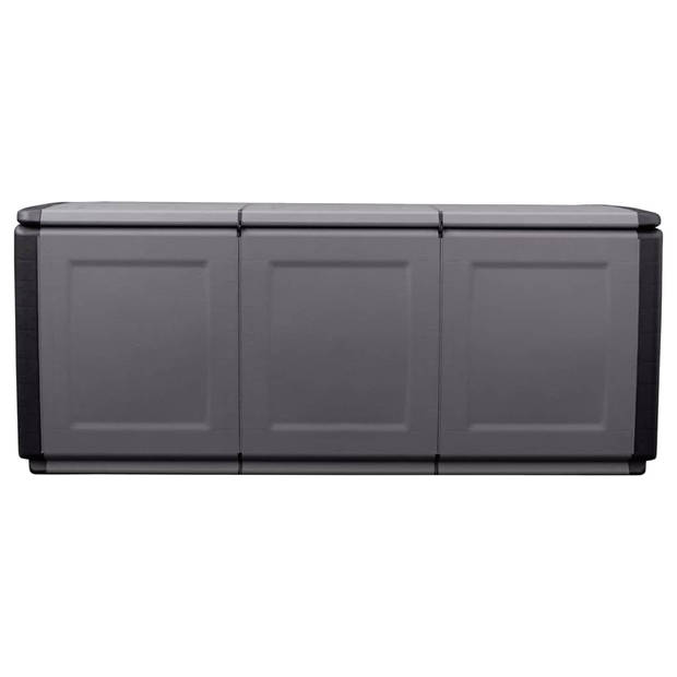 vidaXL Tuinbox 330 L 138x53x57 cm donkergrijs en zwart