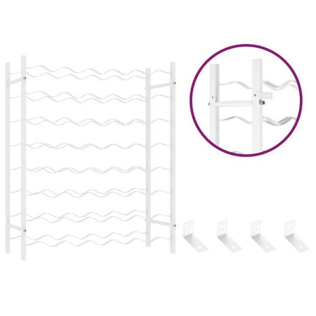vidaXL Wijnrek voor 48 flessen metaal wit