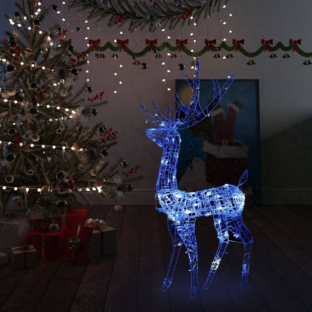 vidaXL Kerstversiering rendier 140 LED's 120 cm acryl blauw