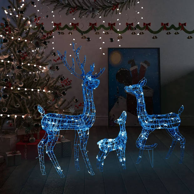 The Living Store Rendier Familie - Kerstversiering - 128 cm - Acryl - 300 LEDs