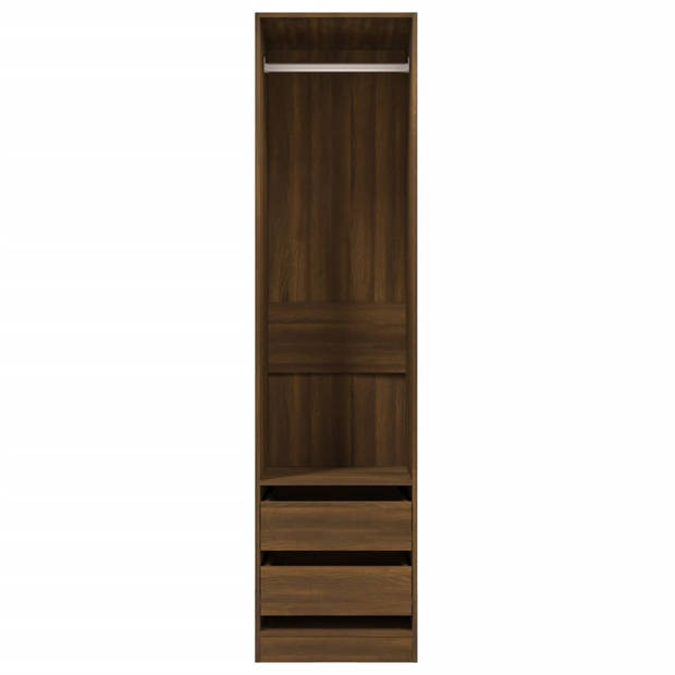 vidaXL Kledingkast met lades 50x50x200 cm bewerkt hout bruin eikenkleur