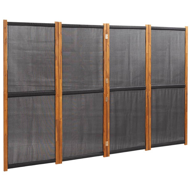 vidaXL Kamerscherm met 4 panelen 280x180 cm zwart