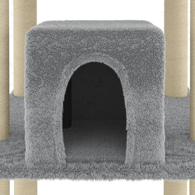 vidaXL Kattenmeubel met sisal krabpalen 216 cm lichtgrijs