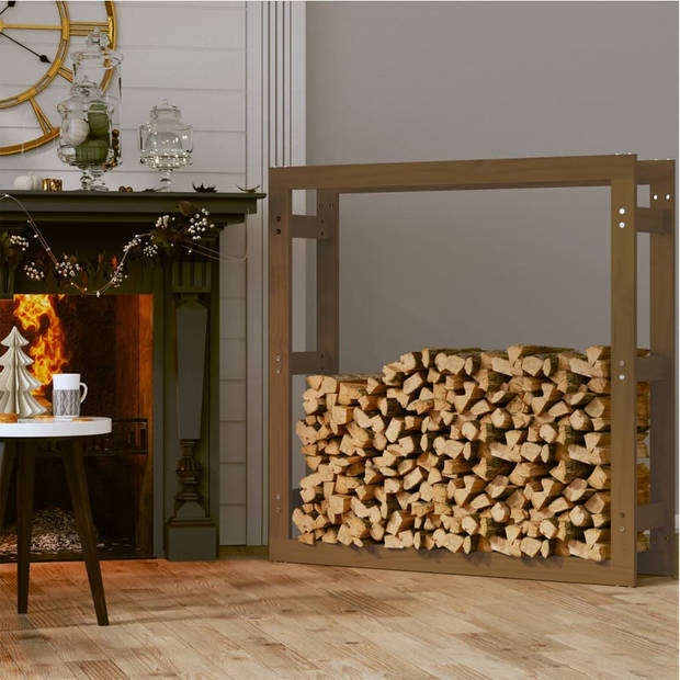vidaXL Haardhoutrek 100x25x100 cm massief grenenhout honingbruin