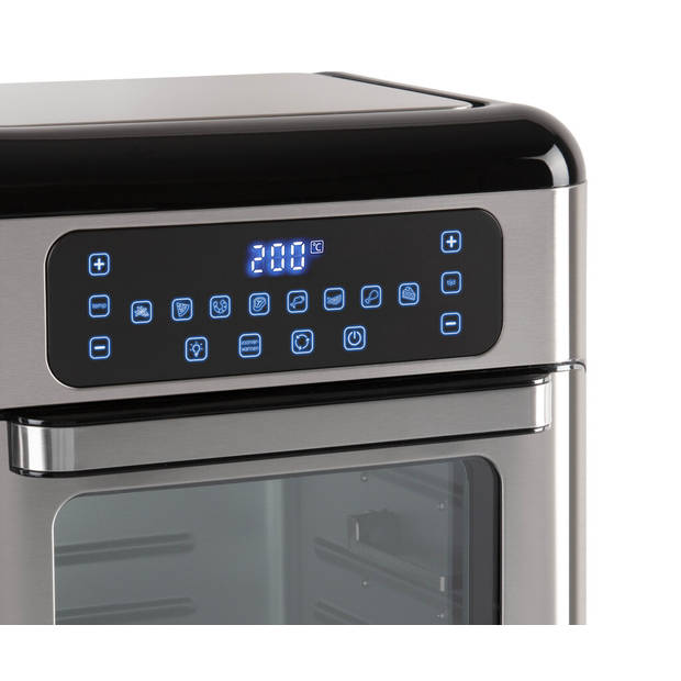 Inventum GF1200HLD - Airfryer oven - Heteluchtfriteuse met roterende mand - Inhoud 12 liter - Zwart/RVS