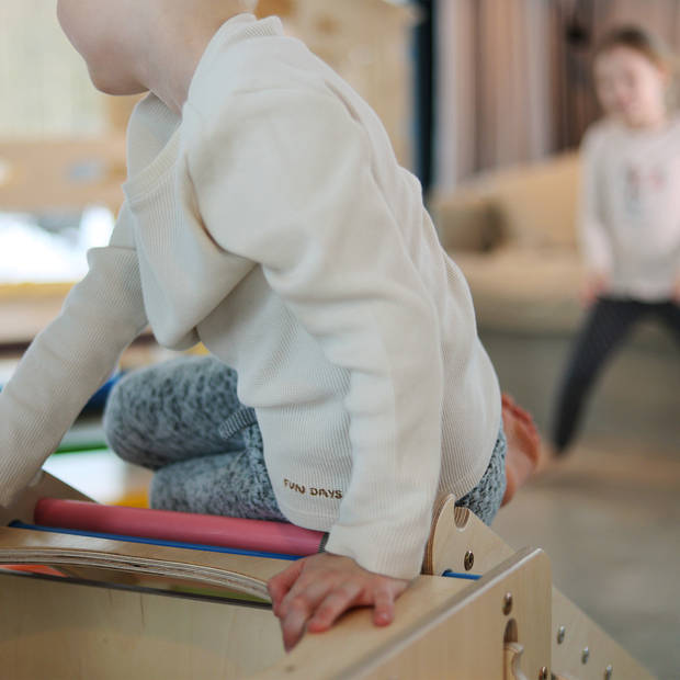 KateHaa Activiteiten Kubus van hout in regenboogkleuren Indoor Klimrek voor kinderen