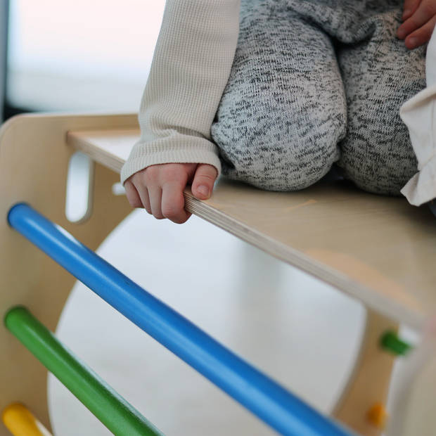 KateHaa Activiteiten Kubus van hout in regenboogkleuren Indoor Klimrek voor kinderen