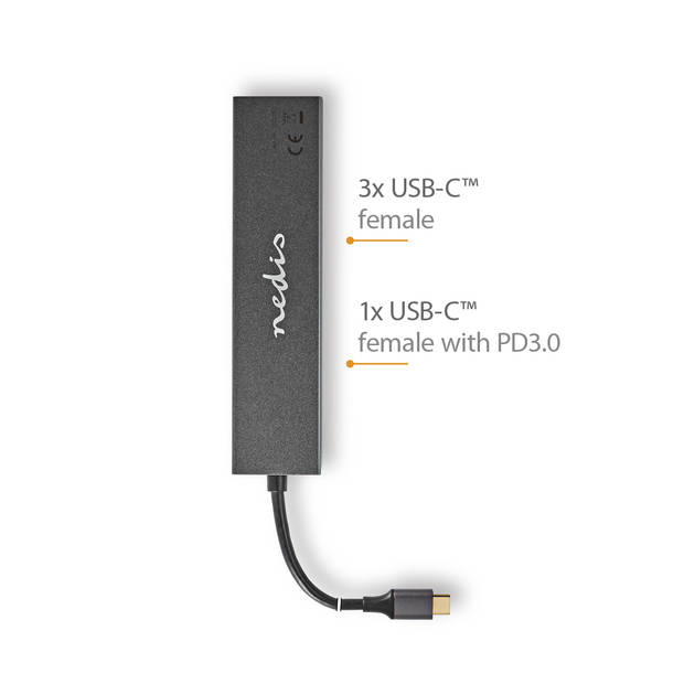 Nedis USB-Hub - UHUBU3470AT - Antraciet