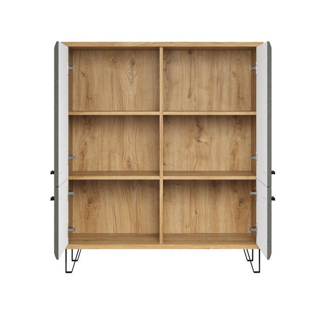 Blanshe dressoir 4 deuren, grijs.