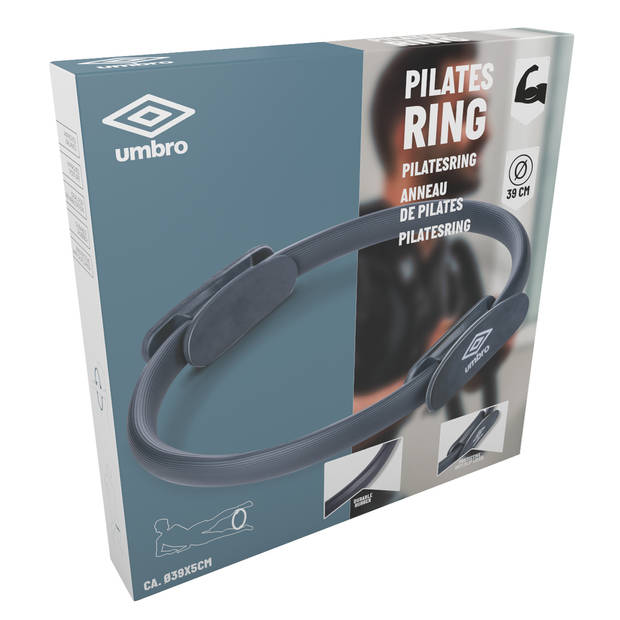 Umbro Pilates Ring - 39 x 5 CM - Yoga Ring - Fitness Ring - Thuis Fitness - Duurzaam Rubber - Anti-Slip Grepen - Blauw