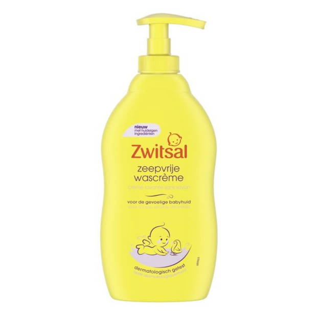 Voordeelverpakking: 6x Zwitsal Wascreme - Pompje - Zeepvrij - 400 ml