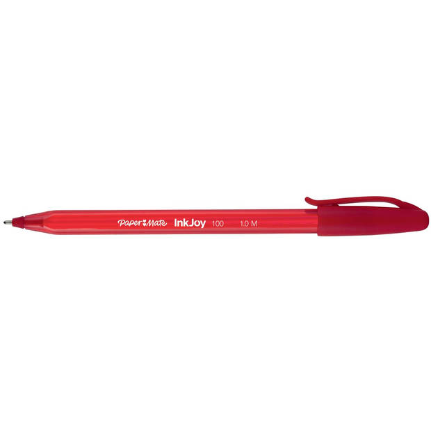 Paper Mate balpen InkJoy 100 met dop, rood 50 stuks