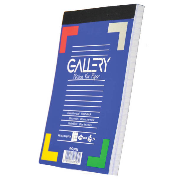 Gallery notitieblok, ft A6, geruit 5 mm, blok van 100 vel 10 stuks