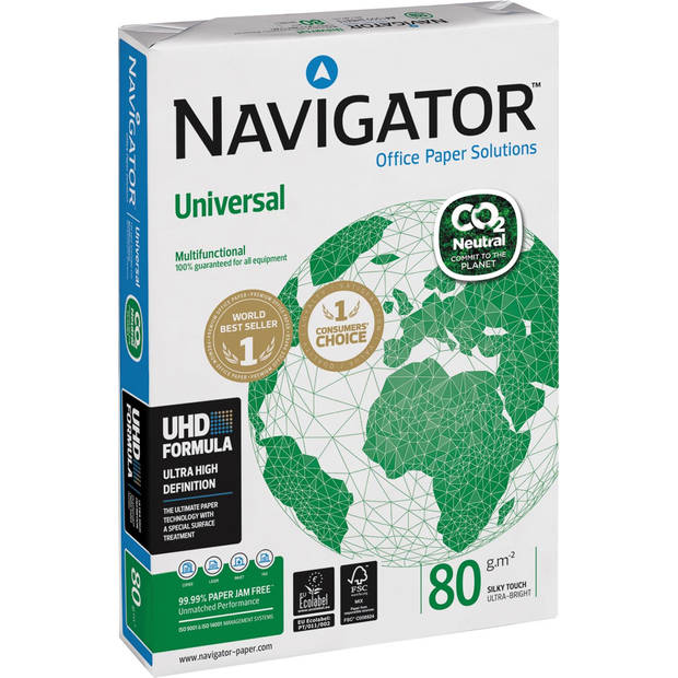Navigator Universal CO2-neutraal papier, ft A4, 80 g, pak van 500 vel 5 stuks