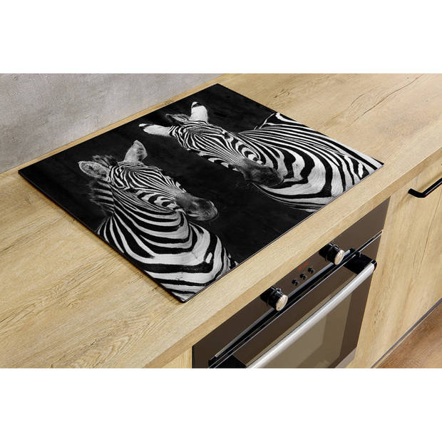 Inductiebeschermer - Zwarte Zebra - 85x52 cm