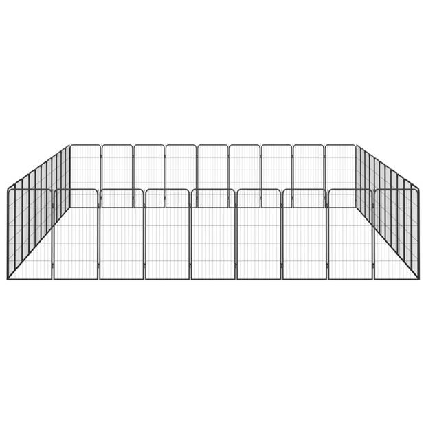 vidaXL Hondenkennel 40 panelen 50 x 100 cm gepoedercoat staal zwart