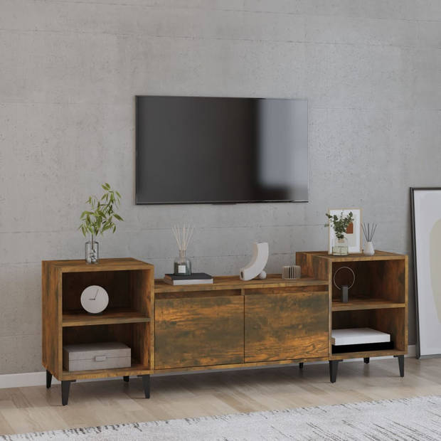 vidaXL Tv-meubel 160x35x55 cm bewerkt hout gerookt eikenkleurig