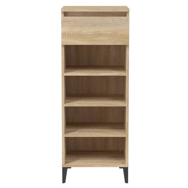 The Living Store Schoenenrek - Sonoma eiken - 40 x 36 x 105 cm - Duurzaam hout en metaal