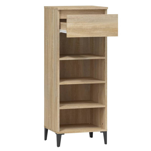 The Living Store Schoenenrek - Sonoma eiken - 40 x 36 x 105 cm - Duurzaam hout en metaal