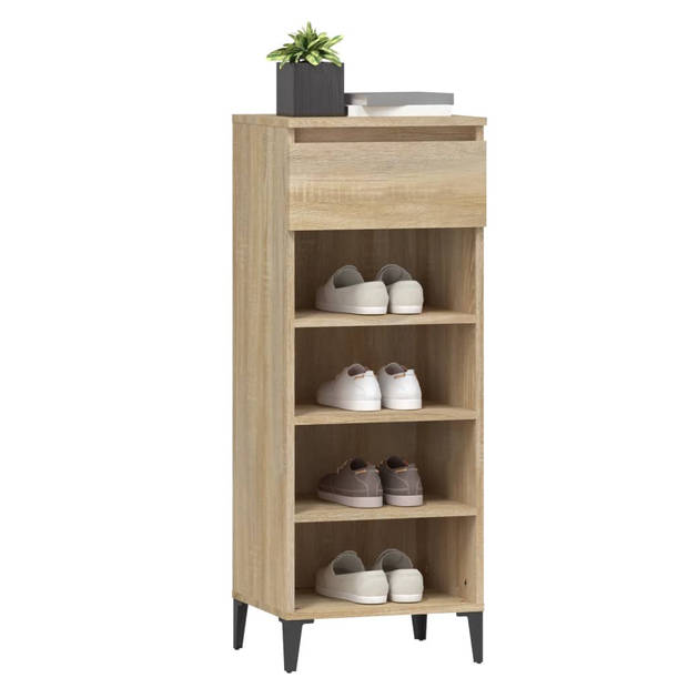 The Living Store Schoenenrek - Sonoma eiken - 40 x 36 x 105 cm - Duurzaam hout en metaal