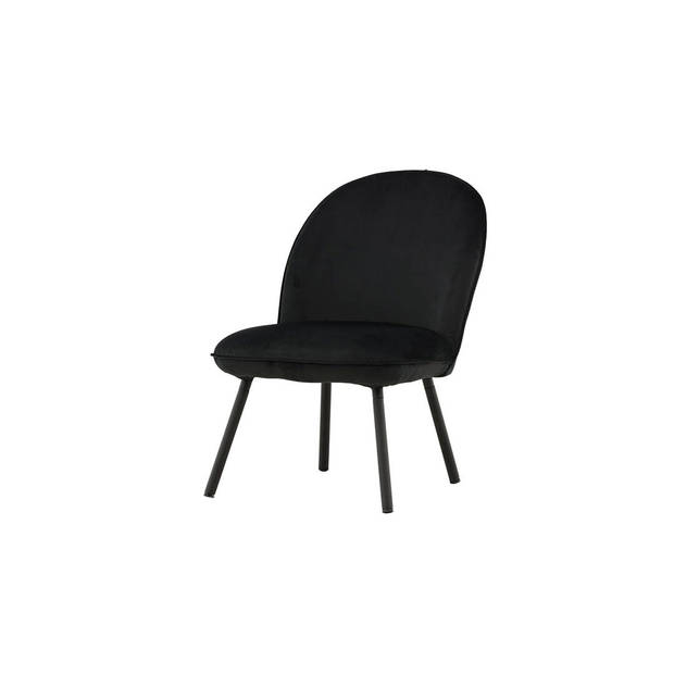 Polar fauteuil velours zwart.