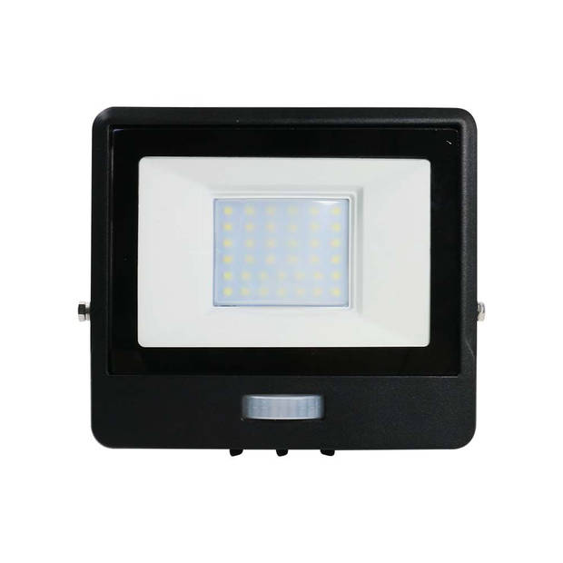 V-TAC VT-138S-B LED Schijnwerpers met PIR Sensor - Zwart - Samsung - IP65 - 30W - 2340 Lumen - 4000K - 5 Jaar