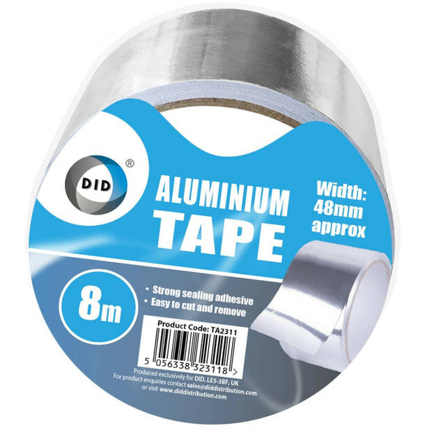 DID aluminiumtape/reparatietape zilver 8 meter - Tape (klussen)