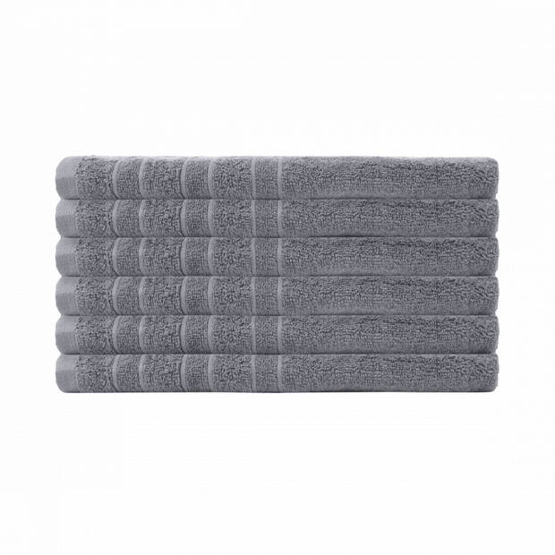 Pure4u Luxe Hotel Handdoek - Antraciet - 6 stuks - 50x100cm - 550 g/m2